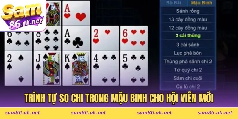 Trình tự so chi trong mậu binh cho hội viên mới